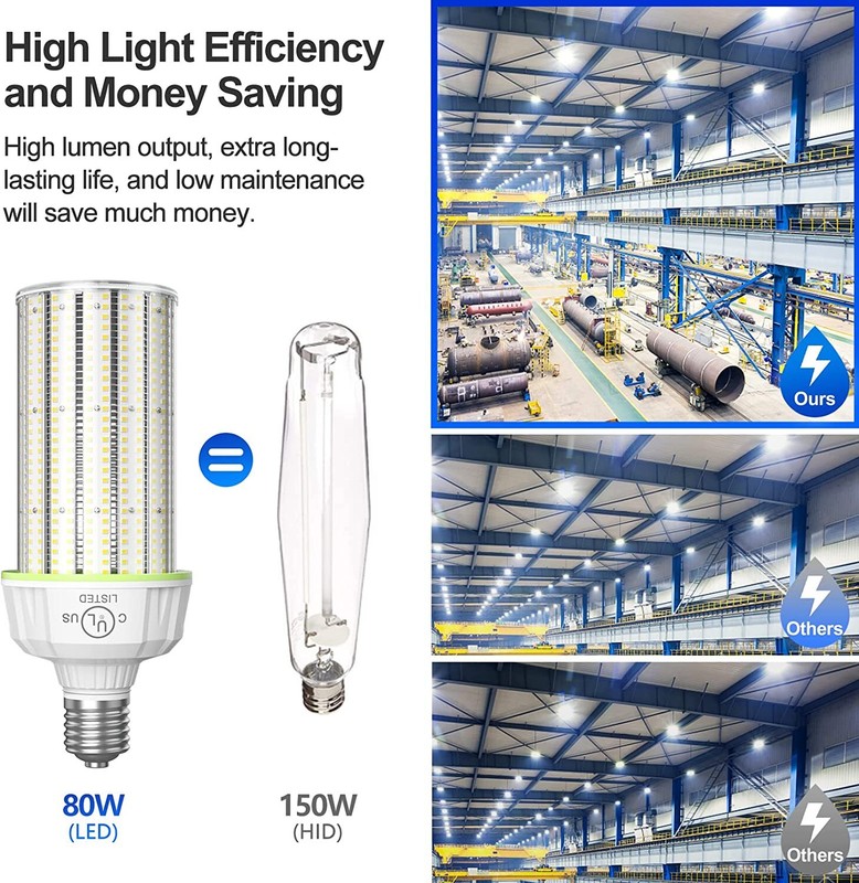 300W Equivalent LED Bulb 610-Chip Corn Light E39 12000lm 80W Cool Daylight 6000K gallery