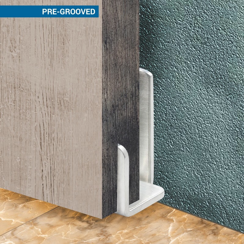 Sliding Barn Door Floor Wall Mount C Guide Adjustable Hardware Part gallery