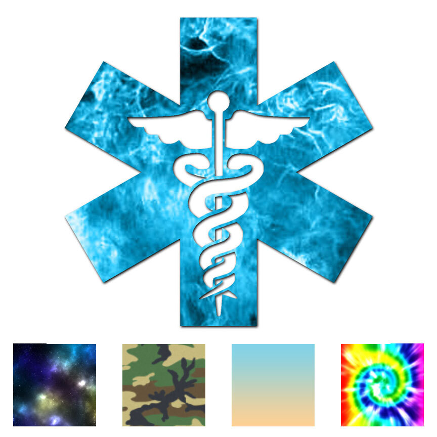 Caduceus Medical Symbol - Decal Sticker - Multiple Patterns & Sizes - ebn3253 gallery