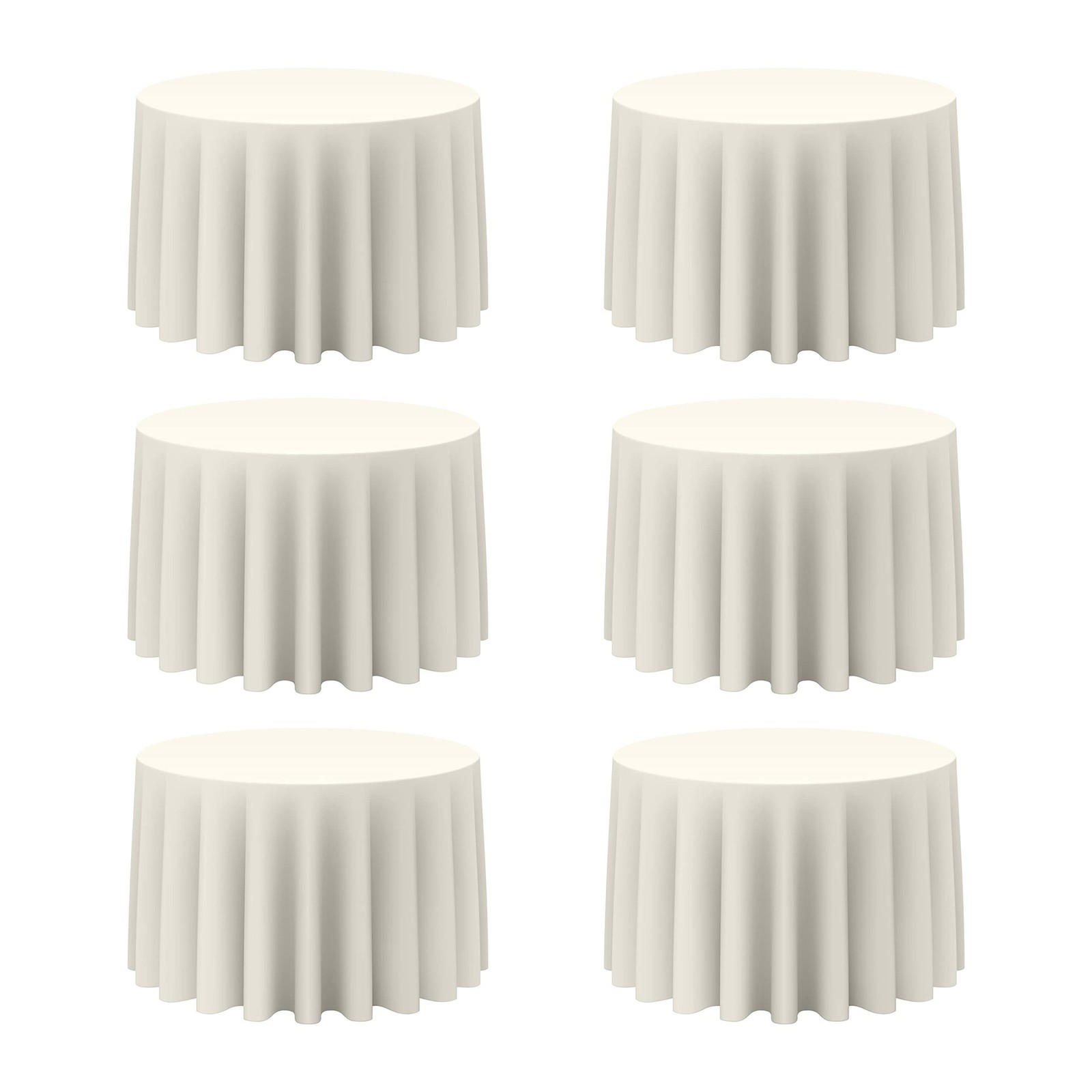 BRILLMAX 6 Pack Ivory Round Tablecloths 108 Inch for 48” Tables - 150 GSM gallery