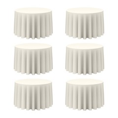 BRILLMAX 6 Pack Ivory Round Tablecloths 108 Inch for 48” Tables – 150 GSM