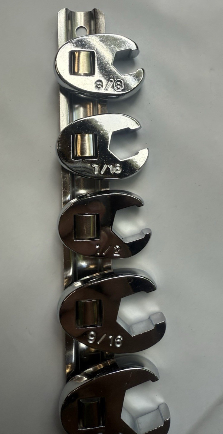 Cal-Hawk 3/8" Drive Flare Nut 8pc Wrench Set Crome Plated Steel ~ SAE gallery