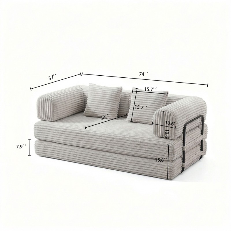 New Compression Sofa,Convertible Floor Sofa Bed-with Pillow Back Support Armrest gallery