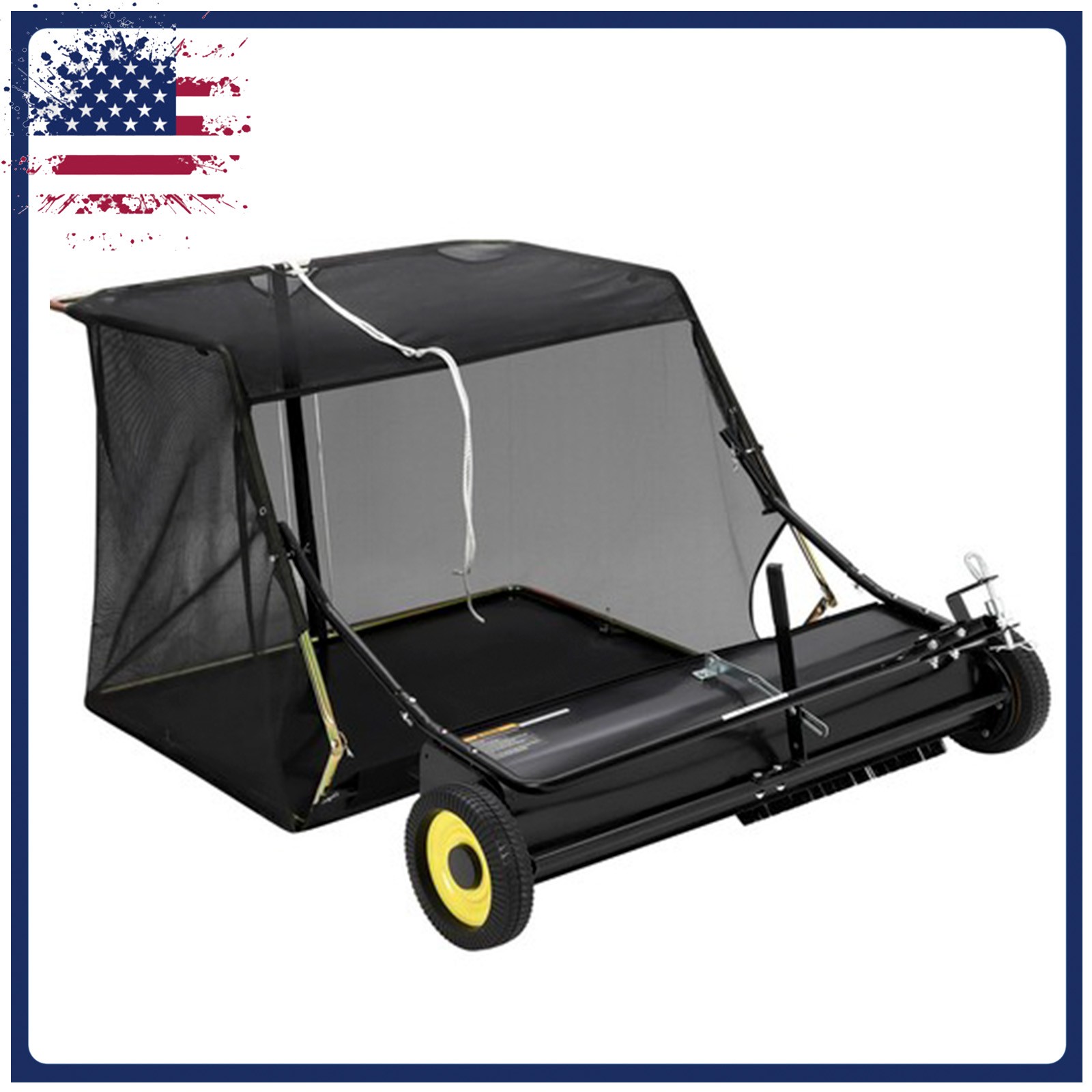 50'' Lawn Sweeper Tow Behind Pull Behind Lawn Sweeper Leaf & Grass Collector gallery