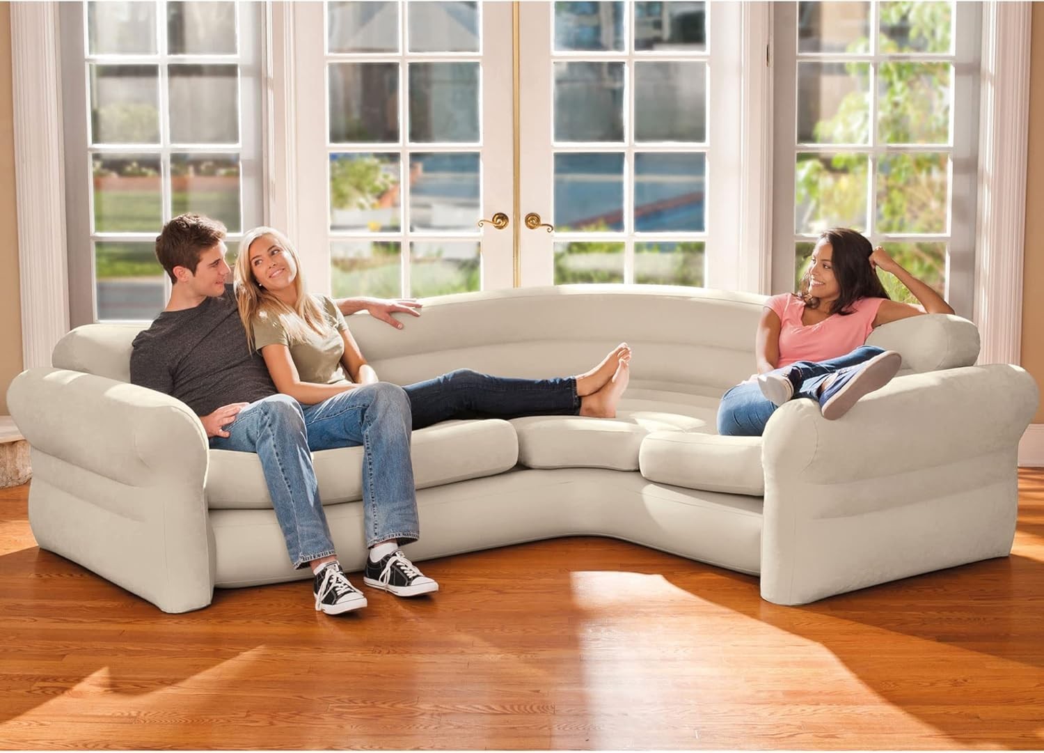 Ultra Comfort Corner Sofa Sleeper Couch Blow Up Futon Sectional Bed Living Room gallery