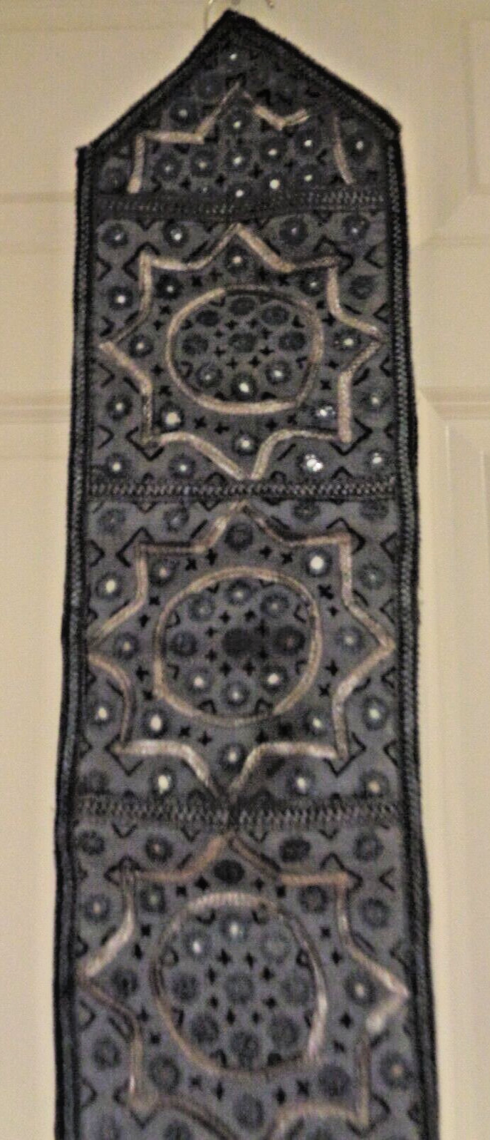 Handmade Indian/Pakistani Mirror Embroidery 3 slots Letter Holder Wall Hanging gallery