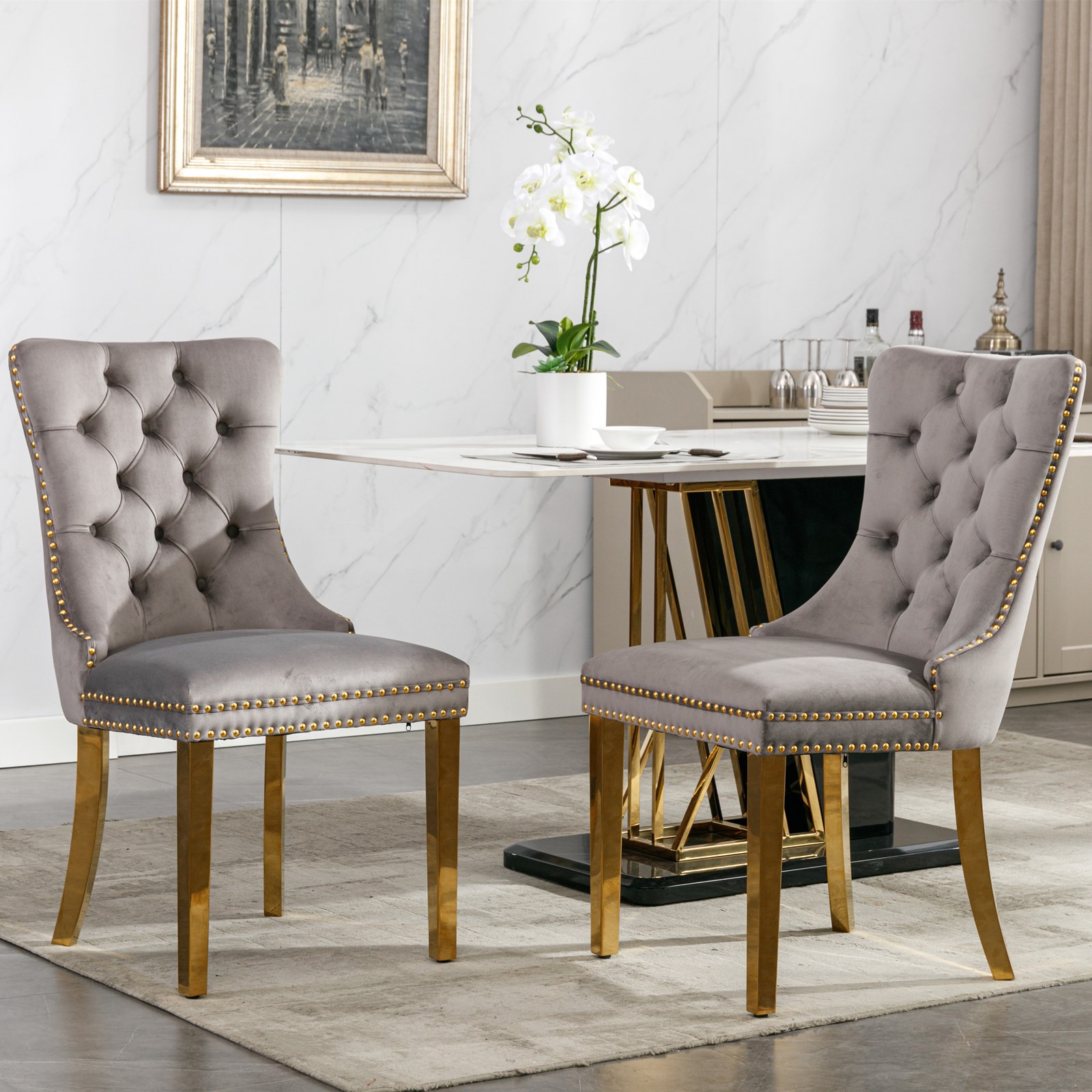 Nikki Collection Modern, High-end Tufted Solid Wood Contemporary Velvet gallery