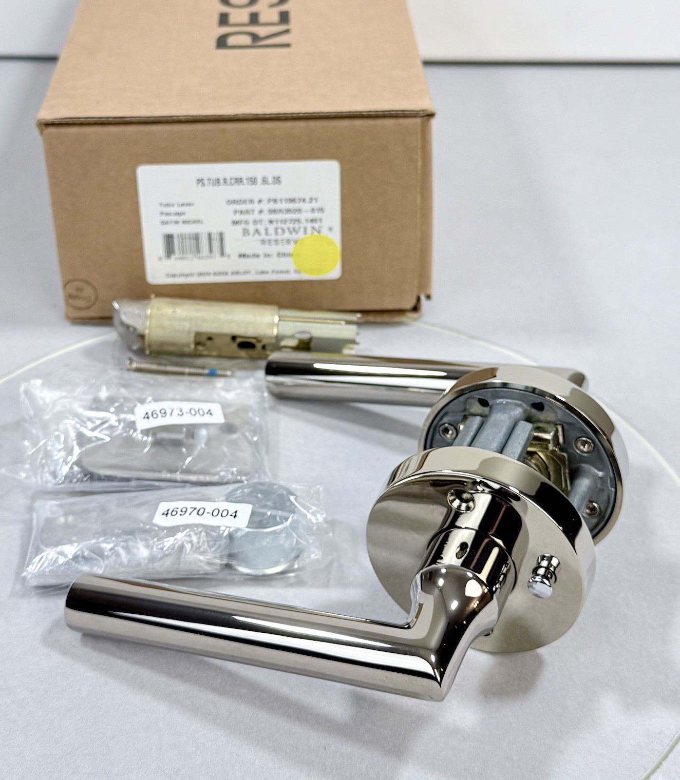 Baldwin Reserve Tube Privacy Door Lever Set in Polished Nickel - PVTUBCRR055 gallery