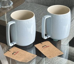 2 STAUB Ceramic Stacking Mug 16 oz – Light Blue – SET of 2 – NWT