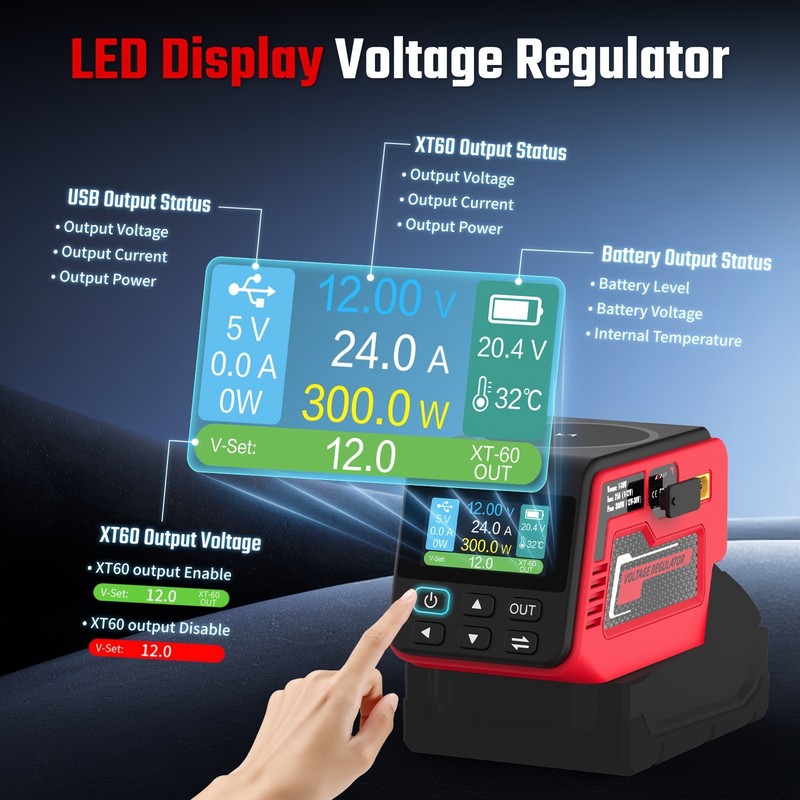 Portable Power Source Kit for Milwaukee 18V Battery AC DC Outlet 100W USB-C LED gallery