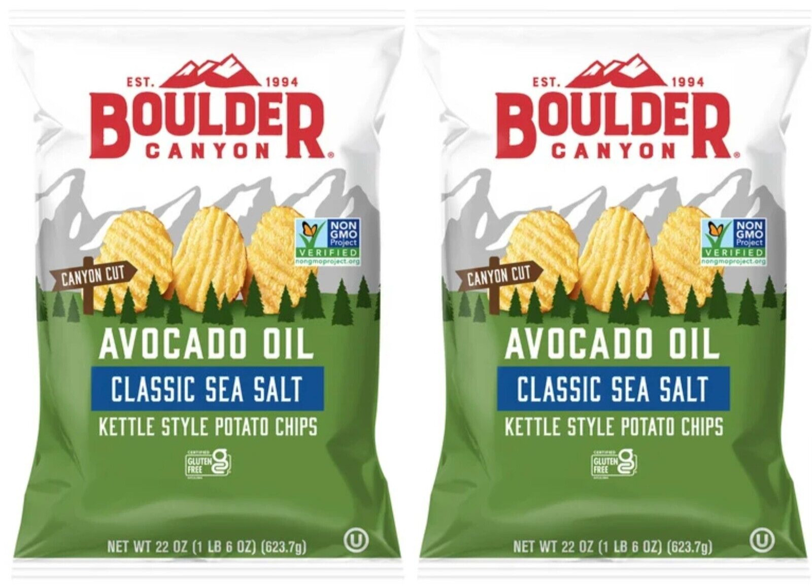 2 Packs Boulder Canyon Avocado Oil Classic Sea Salt Kettle Cooked Chip 22oz Each gallery