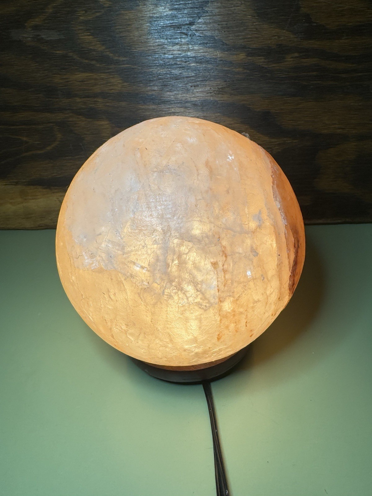 Round Sphere Himalayan Natural Salt Crystal Lamp Pink Warm Light Corded gallery