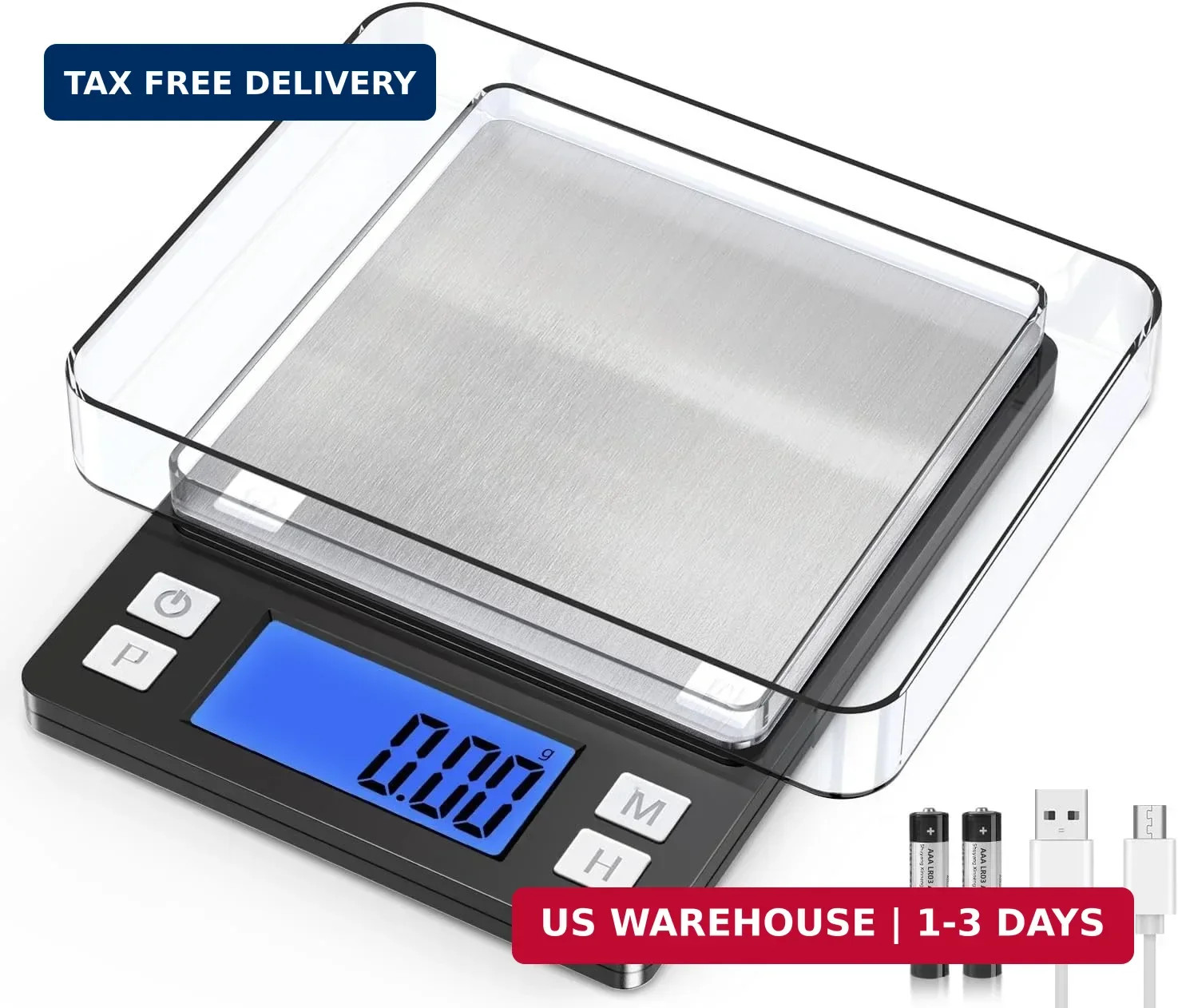 BOMATA 0.01g Small Digital Gram Scale, USB Rechargeable, Upgraded 1kg Jewelry Sc gallery