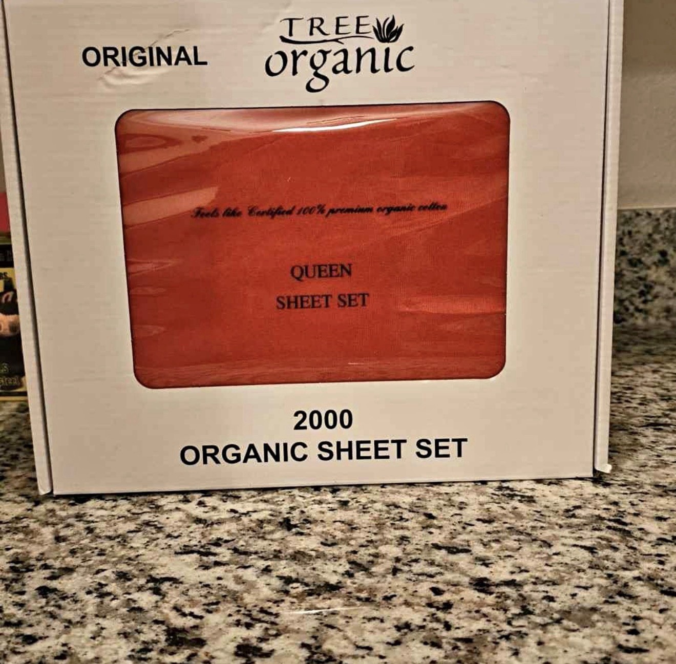 Tree Organic Queen Sheet Set 2000 Orange Organic Cotton Solid Rectangular gallery