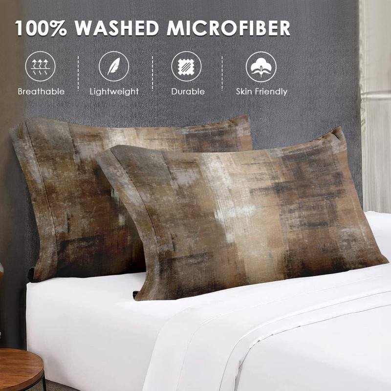 Ombre Brown Grey King Size Comforter Set with 2 Pillowcases for All Ages gallery