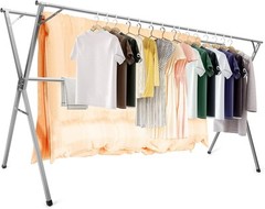 Clothes Drying Rack for Laundry Foldable Free of Installation Adjustable Stainle
