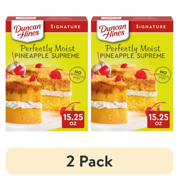 (2 pack) Duncan Hines Pineapple Supreme Flavored Cake Mix, 15.25 oz. gallery
