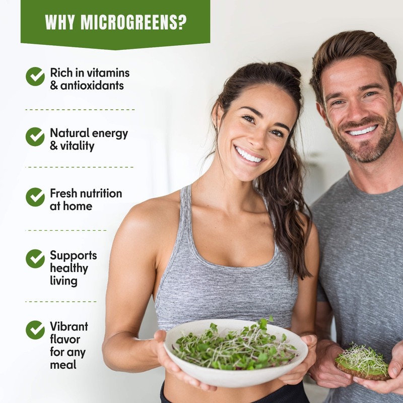 Microgreens Sprouting Seeds Mix, 5 Varieties, Non-GMO Heirloom, 5050+ Seeds gallery