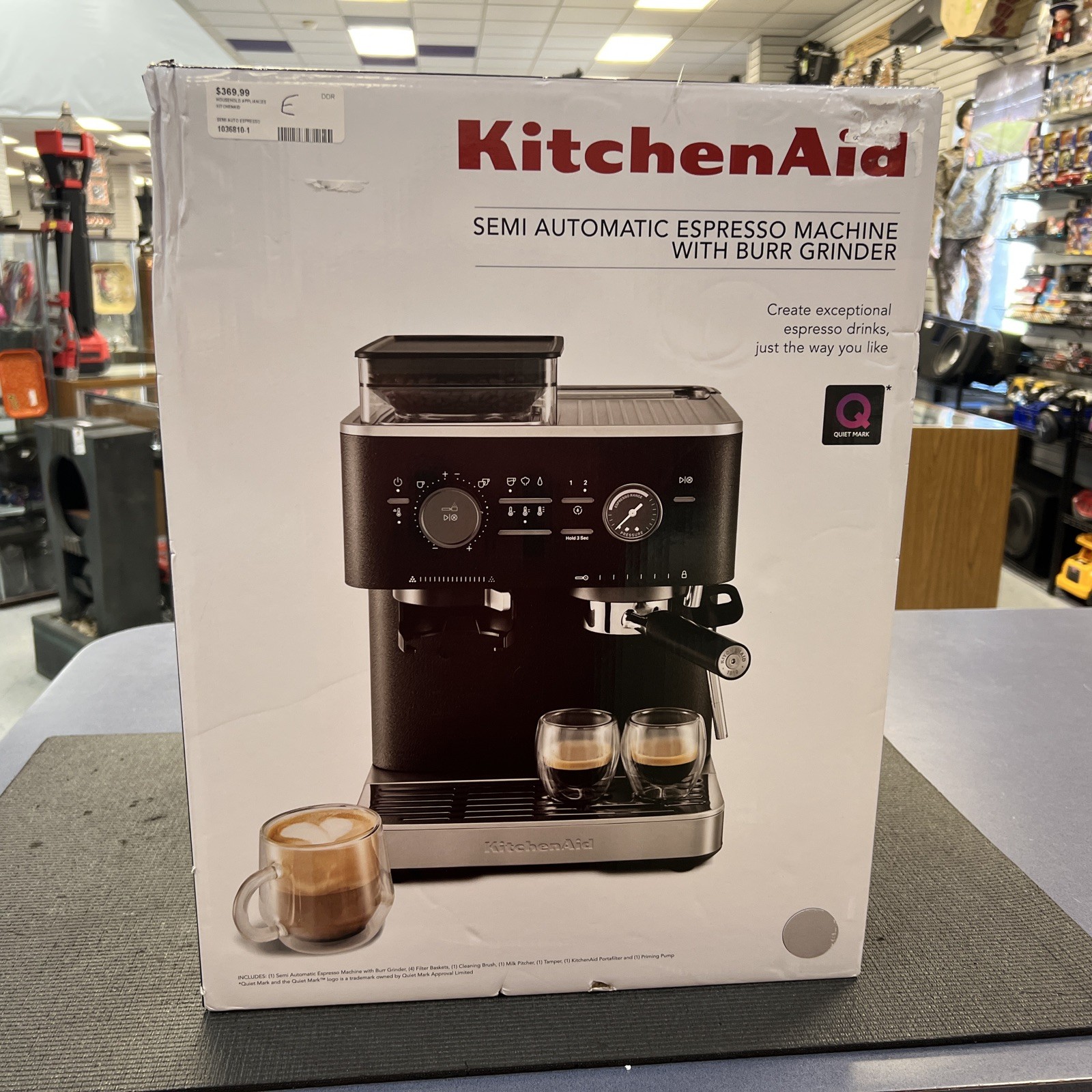 KitchenAid Semi Automatic Espresso Machine with Burr Grinder - (Black) gallery