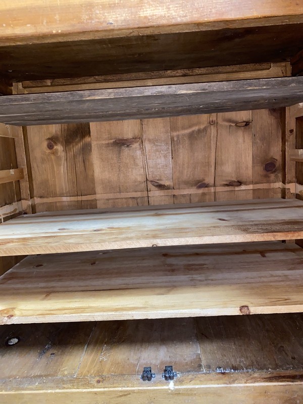 Rustic Pine Armoire Pantry Cabinet - Solid Wood Food Storage Hutch gallery