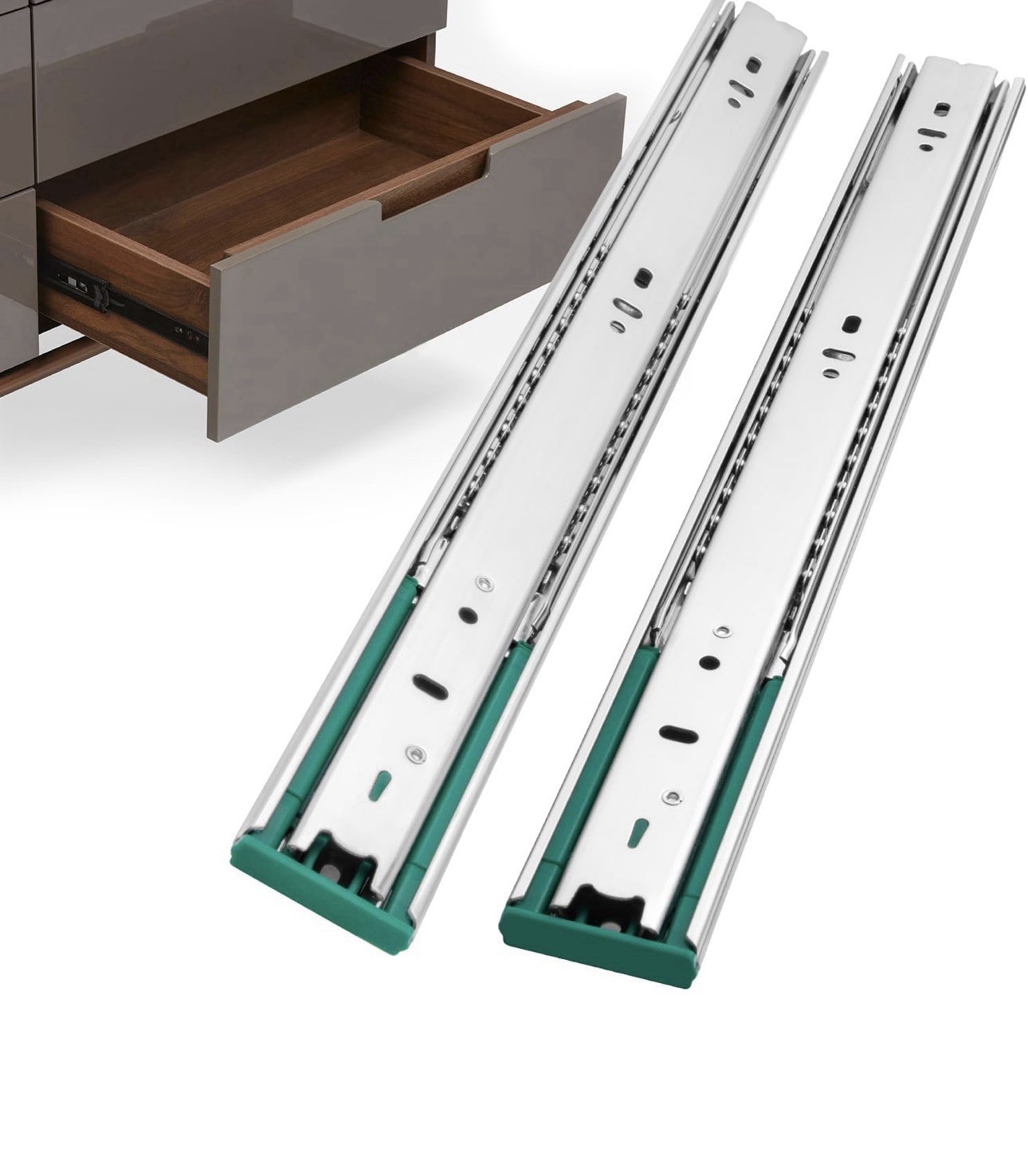 5 Pair: Homdiy 18” Soft Close Drawer Slides Full Extension 100lb Heavy Duty gallery