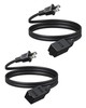 DEWENWILS 6FT Extension Cord, 13A/125V/1625W, Black, ETL Listed, 2 Pack gallery