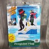 Vintage Flyin High Flags Giant 28" x 40" Penguins Winter Theme Flag Nylon gallery