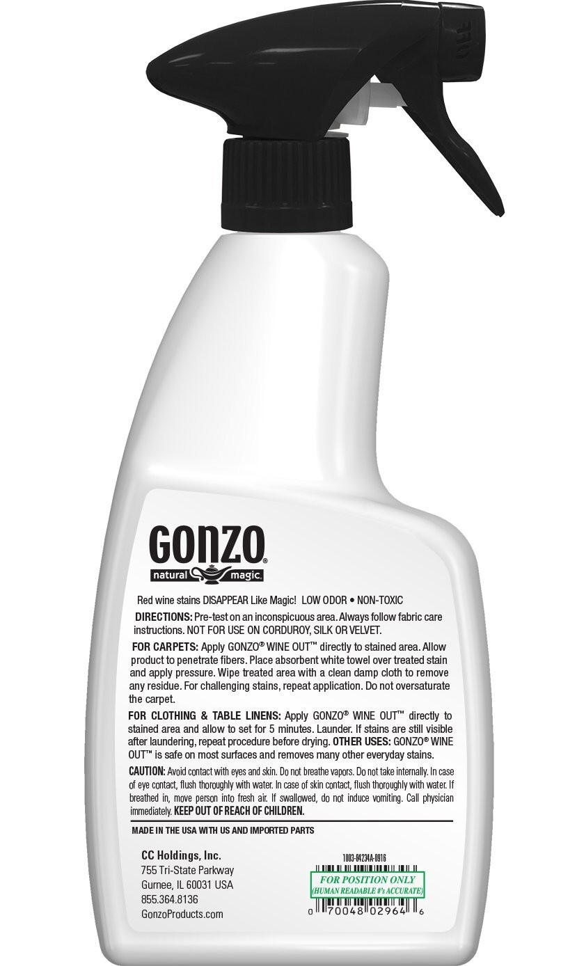 Gonzo Natural Magic Wine Out Red Wine Stain Remover 14 fl oz gallery