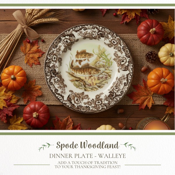 Spode Woodland Dinner Plate | 10.5 Inch Walleye Motif gallery