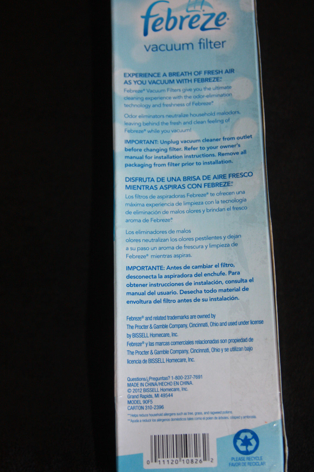 Febreze Vacuum Filter For Hoover Twin Chamber Uprights Spring & Renewal Scent gallery