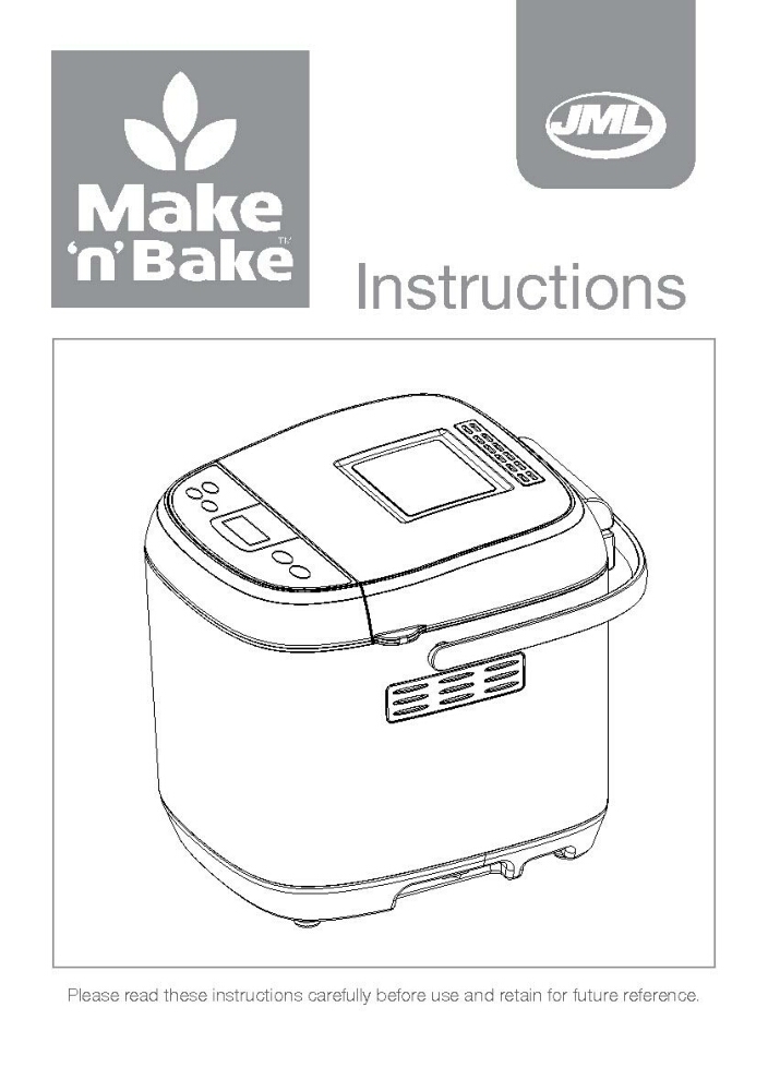 John Mills Make n Bake Bread Machine Owners Manual gallery