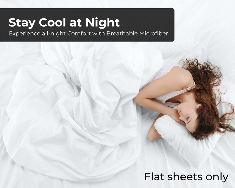 2 Pack Bulk Flat Set - Top Sheets - Soft 1800 Microfiber - & Stain Resistant ... gallery
