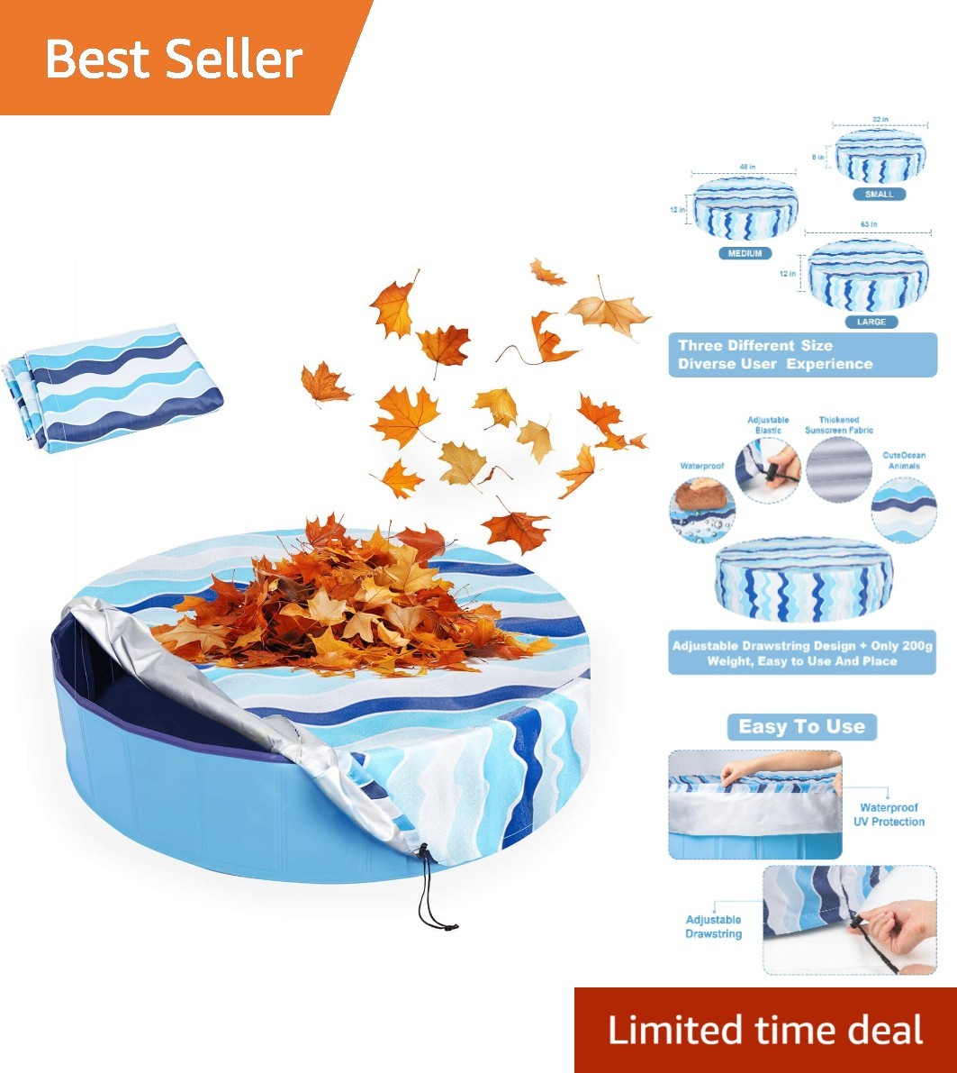 Durable Round Dog Pool Cover – Portable, Fits 32/48/63 Inch Pools, UV Resistant gallery