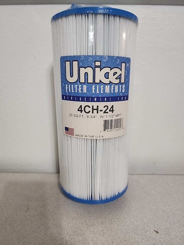 Unicel 4CH-24 Swimming Pool/ Spa Filter Cartridge 25 Sq Ft. 9-3/4" W/ 1-1/2"MPT