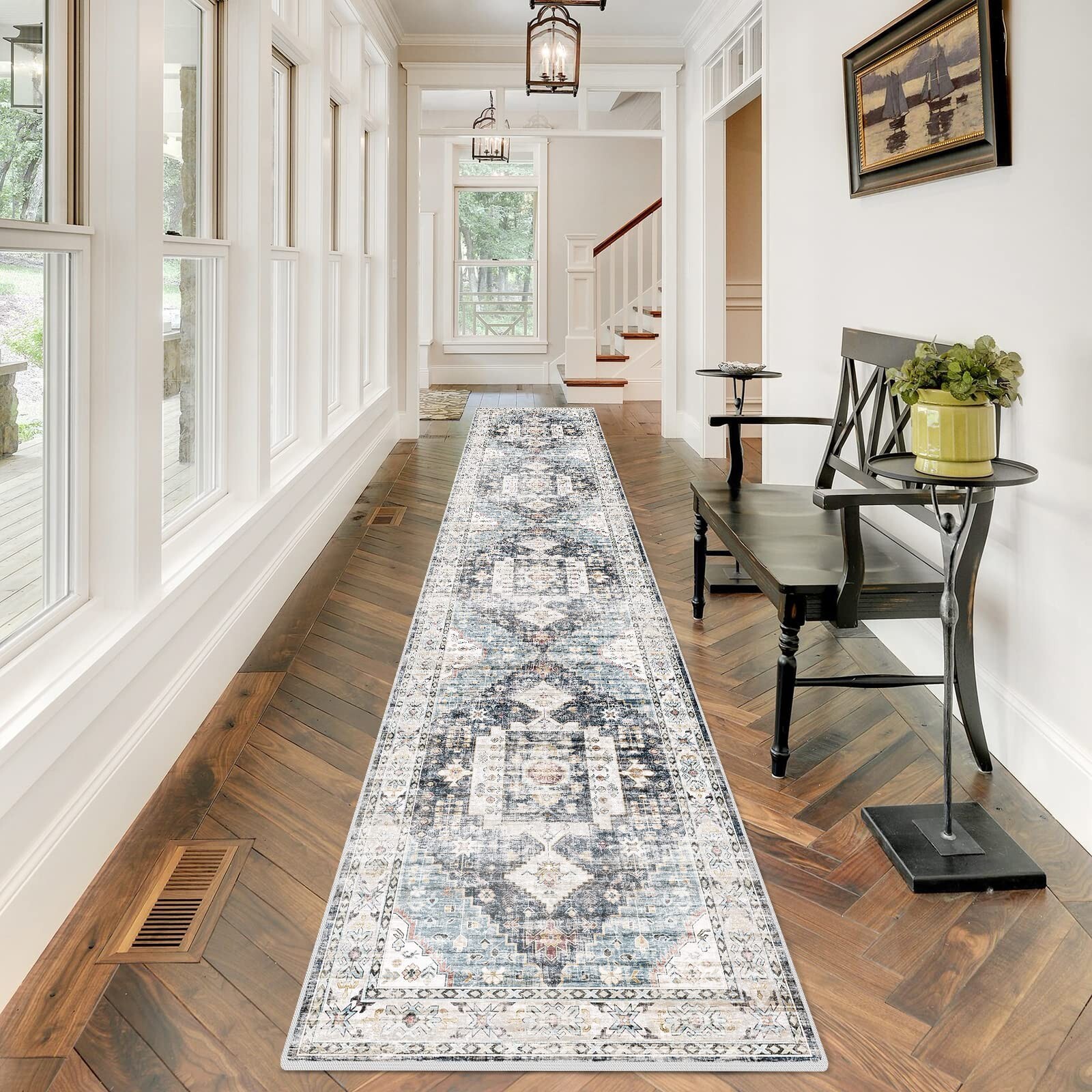RUUGME Washable Runner Rug 2'6x12 - Vintage Kitchen Area Rug Stain Resistant ... gallery
