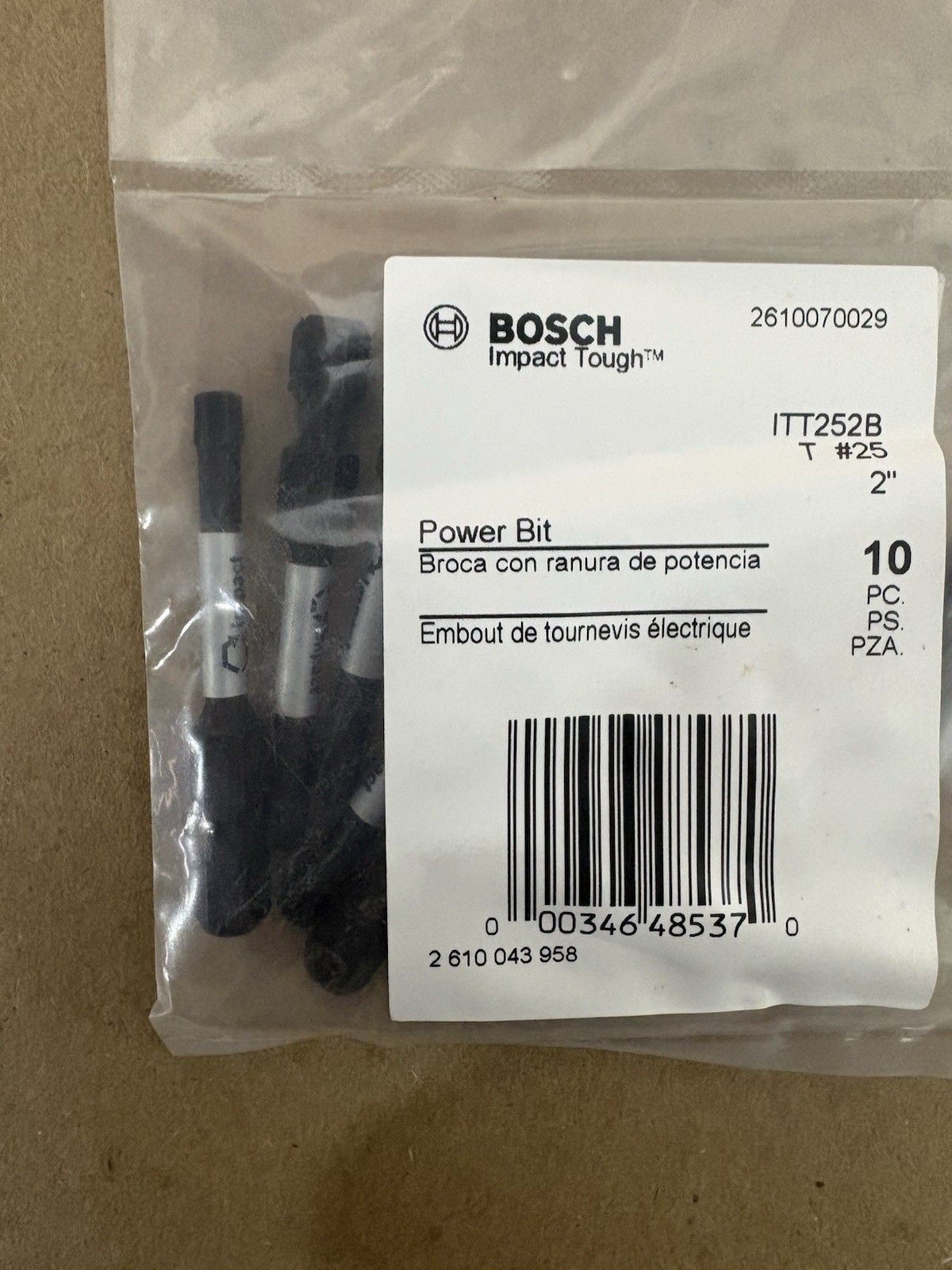 (10 PACK) BOSCH ITT252B 2 In. Torx #25 Impact Tough Screwdriving Power Bits gallery