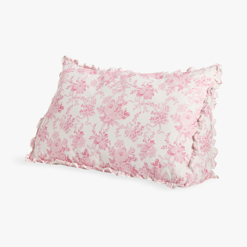 LoveShackFancy Garden Damask Ruffle Wedge Pillow Pink gallery