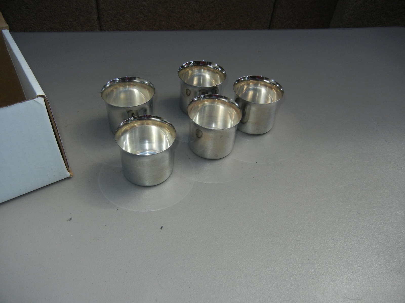(5) Mint Julep cups International Silver Co., 2-3/8" tall, PRISTINE! tumblers gallery