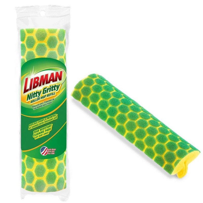 Libman Nitty Gritty Roller Mop Refills Head Replacement Green Yellow 3 Pack New gallery