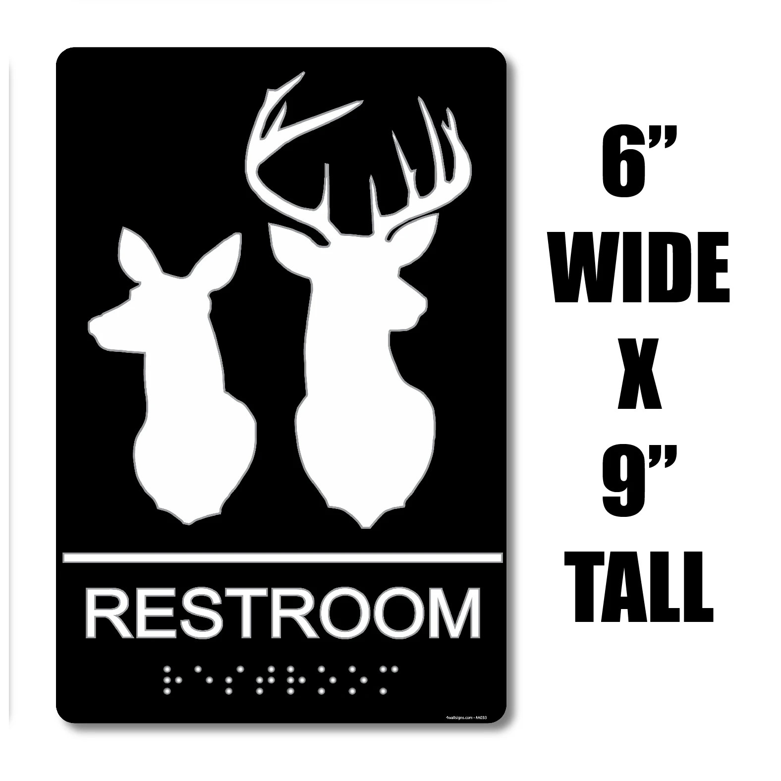 ADA Compliant “Doe & Buck" Hunter Country Theme Unisex Restroom / Bathroom Sign gallery