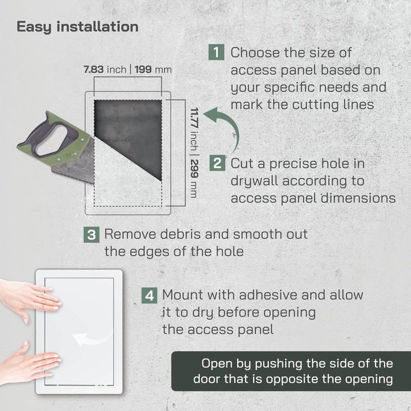 Access Panel 8x12 Inch for Drywall, Wall Ceiling – Electrical Inspection Door gallery