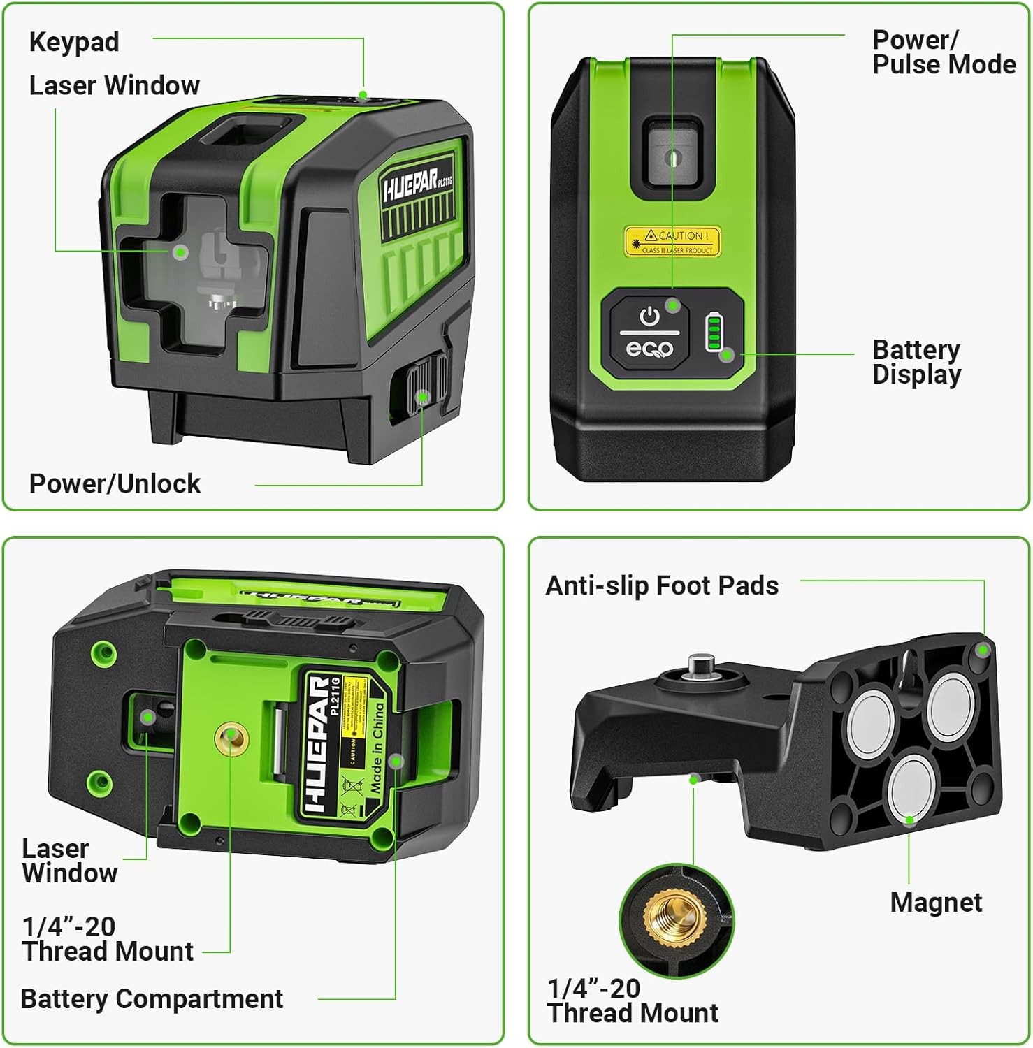 2 Point Cross Line Self Leveling Laser Tool (98-165Ft) with 2 AA Batteries gallery