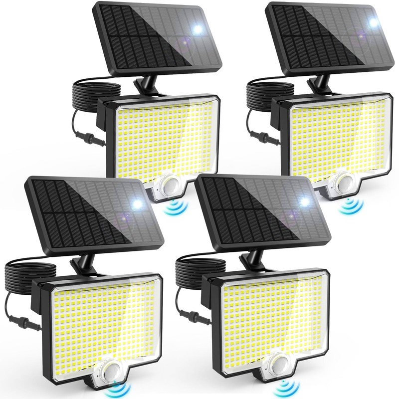 294 LED Solar Motion Sensor Flood Lights - 5200Lm, IP67 Waterproof, Dusk to Dawn gallery