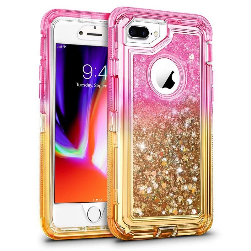 Cute Gradient Glitter Liquid Case Cover For iPhone 8 7 6 PLUS Fits Otterbox Clip gallery