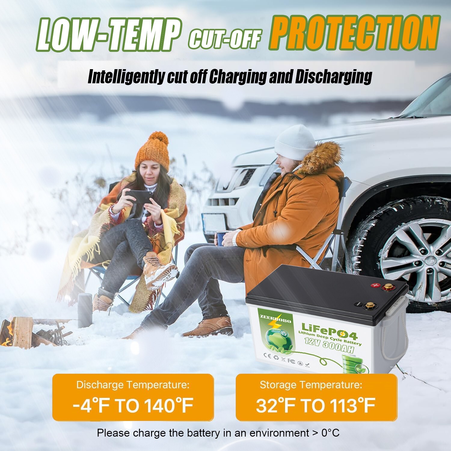 12 volt 300 amps LiFePO4 Lithium Battery Bluetooth for RV Marine Trolling Motor gallery