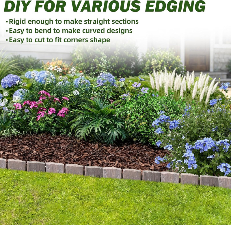 Landscape Edging Garden Edging Border Faux Stone Edging,91Ft X 2.75 in Tall Deco gallery