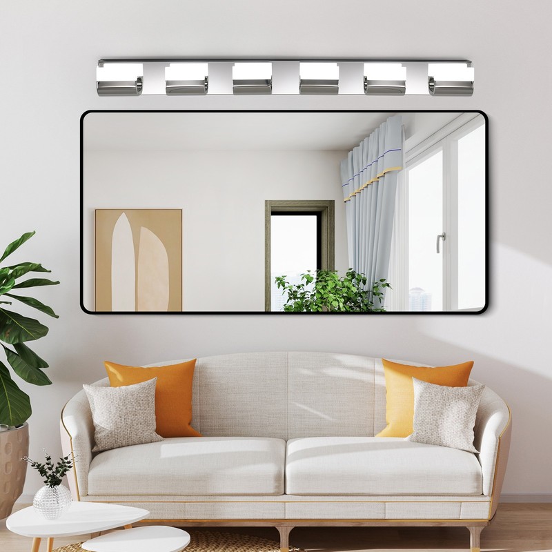 LED Polished 47'' Vanity 6 Light Chrome for Bathroom Mirror Wall Lamp Fixture UL gallery