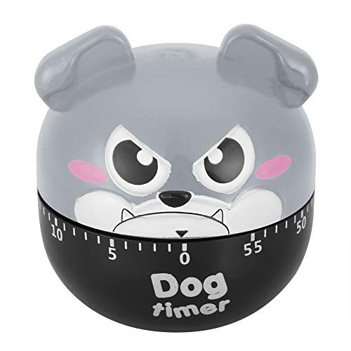 Mechanical Kitchen Timer, Cute Dog Wind Up 60 Minute Manual Countdown Gray gallery