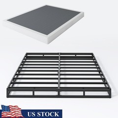 Queen Box Spring Metal Structure Squeak Resistant Easy Assembly Durable Cover US