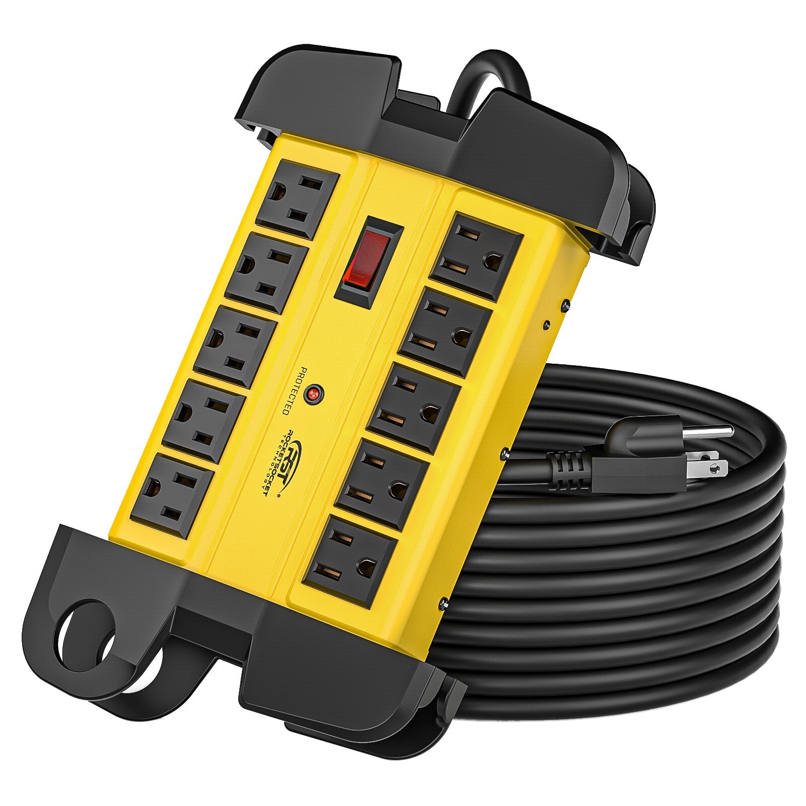CRST 10-Outlets Heavy Duty Power Strip Metal 2800J Surge Protector 15 ft cord gallery